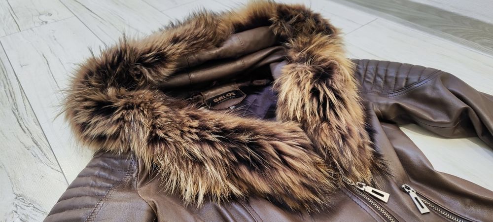 Кожено яке,естествена кожа, с качулка косъм, Patricia Pepe,Liu Jo,Avin