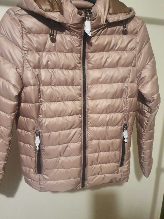 Geaca / canadiana dama MANGO matlasata roz pudrat mar XS NOUA