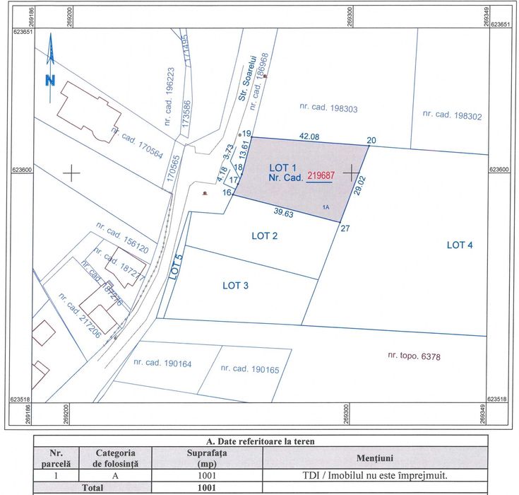 Teren Intravilan construibil – 1001 mp Strada Soarelui Dealuri Oradea