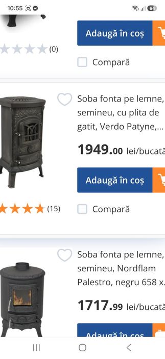Sobă fontă de vânzare