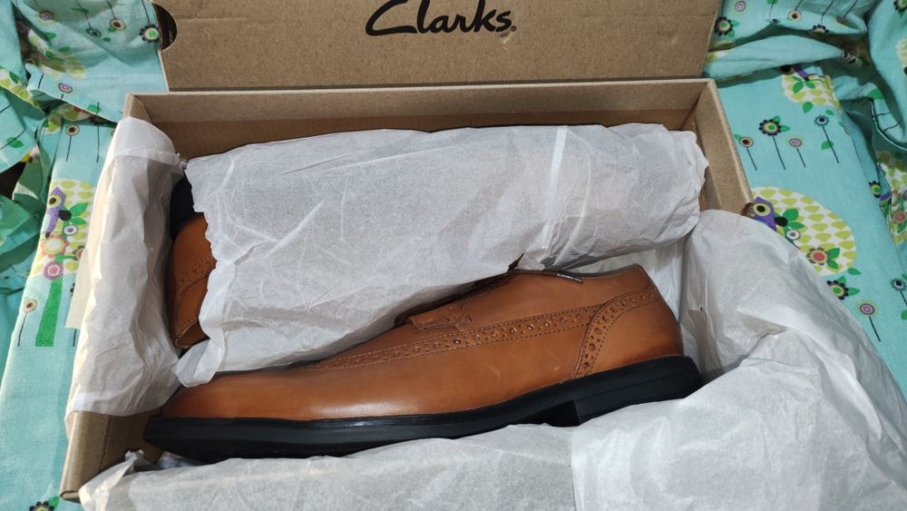 Елегантни мъжки половинки от естествена кожа Clarks №43