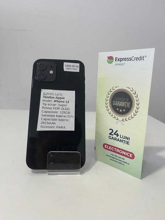 iPhone 12 128Gb 91% bateria (AG32 Vaslui B28205.1) 2 ANI GARANTIE!