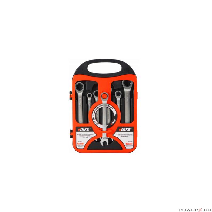 Set chei inelare articulate cu clichet 7 piese 8-19mm Verke