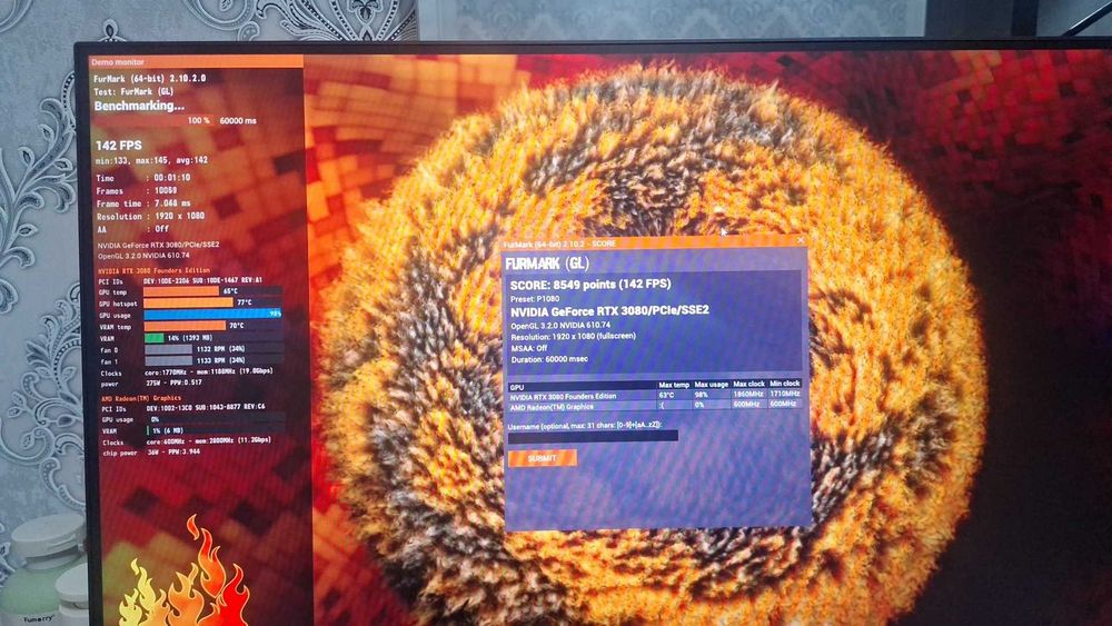 Видеокарта Geforce RTX 3080 Founder Edition 10Gb 320Bit