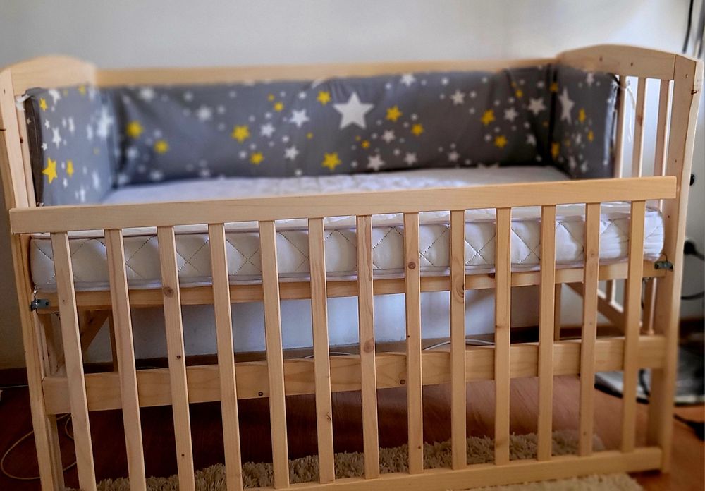 Pătuț bebe plus saltea microfibre