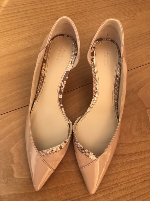 Елегантни обувки ZARA, лак и велур, N37