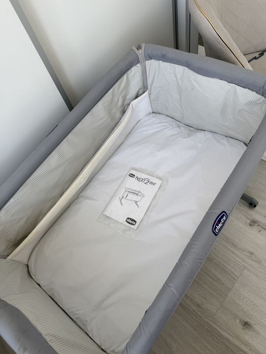 Patut atasabil Chicco Next 2 Me Go, Soft Grey, 0luni+