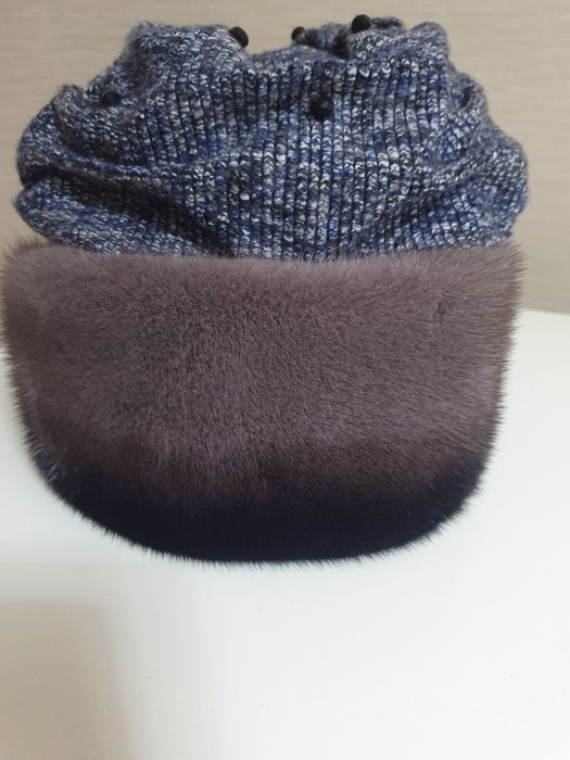 Шапка норковая комбинированная