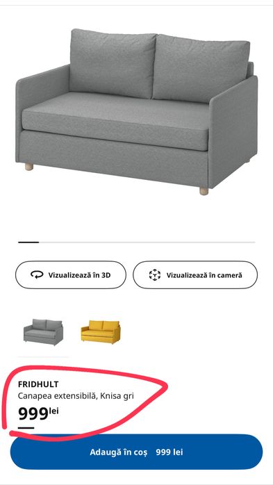 Canapea extensibila IKEA