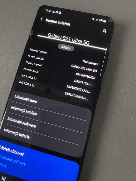 Samsung Galaxy S21 Ultra 5G -128Gb/12Gb ram /piese de reparat