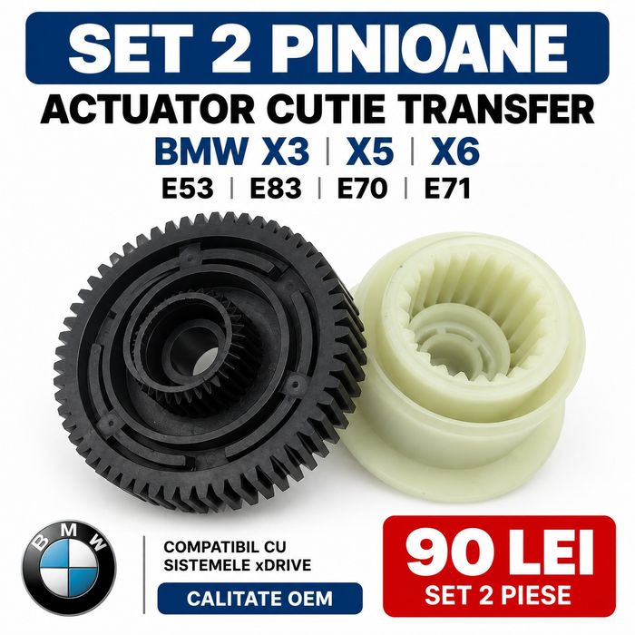 Set 2 pinioane actuator cutie transfer BMW X3 X5 X6 E53 E83 E70 E71 4x4 XDrive