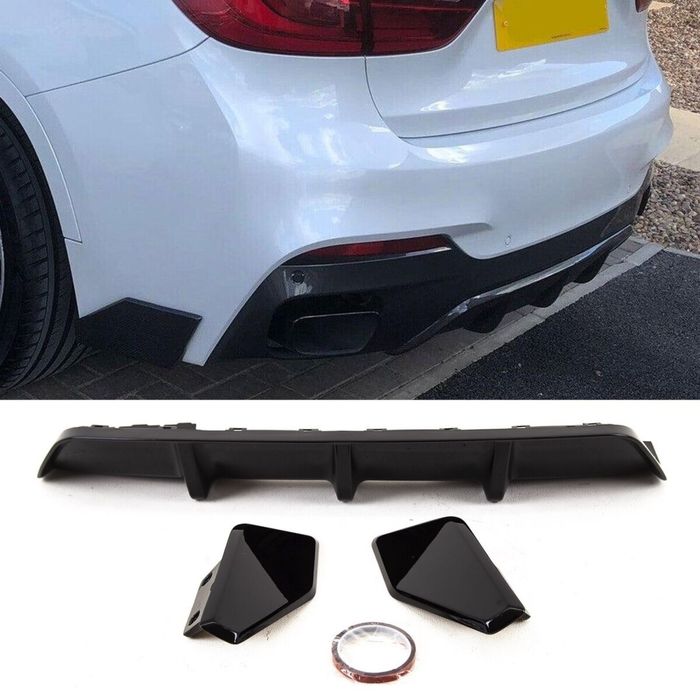 Ornament Bara spate Difuzor BMW x6 F16 X5 F15 M pachet Negru lucios