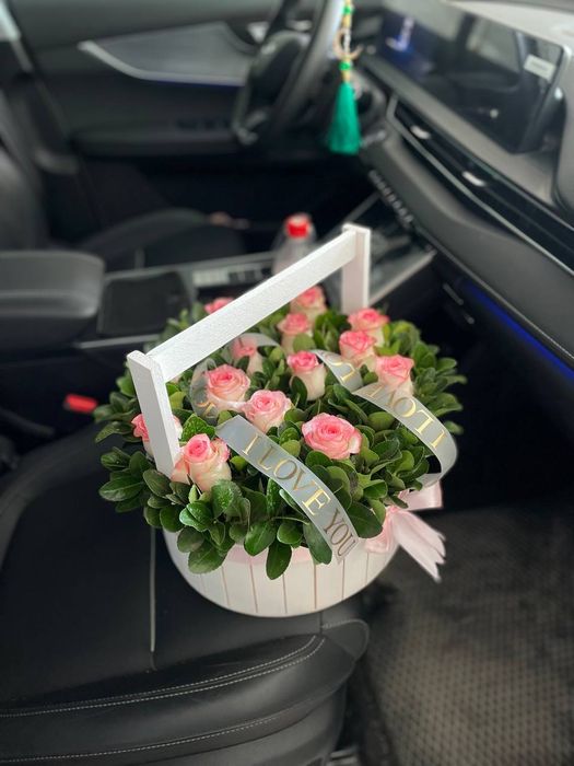 Букет Карзина цветы гуллар атиргул gul beket  роза доставка йецт