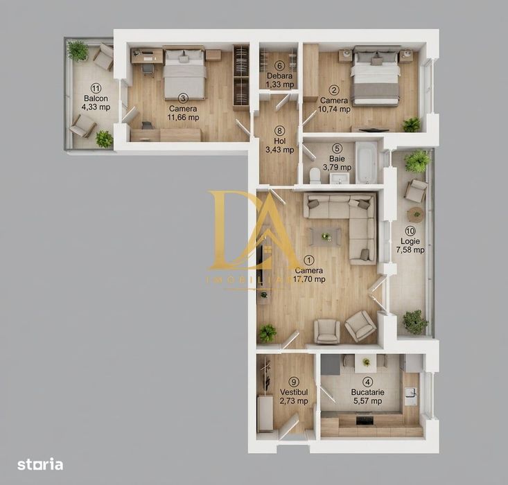 0%Comision 3 Camere | Centrală | Bloc Anvelopat | Lujerului