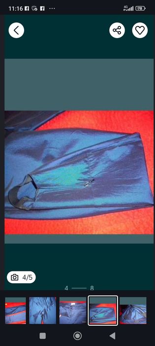 Pantaloni ocazie albastru metalizat mar L