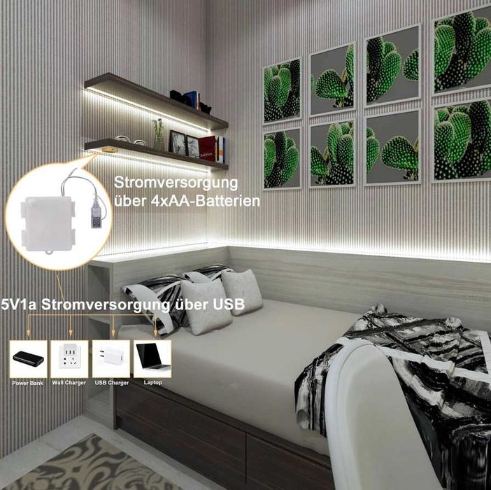 2 benzi LED pe baterie