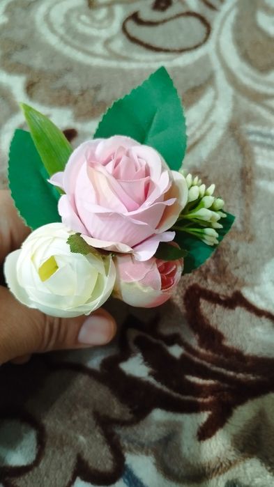 Свадебный букет, бутоньерки и браслет