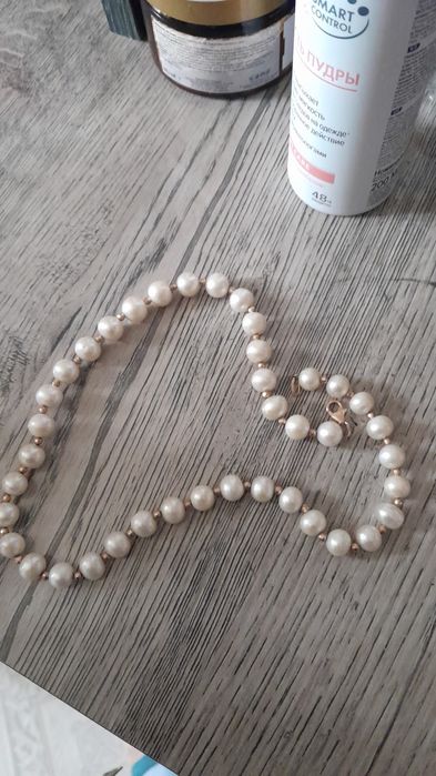 Колье золотое с жемчугом