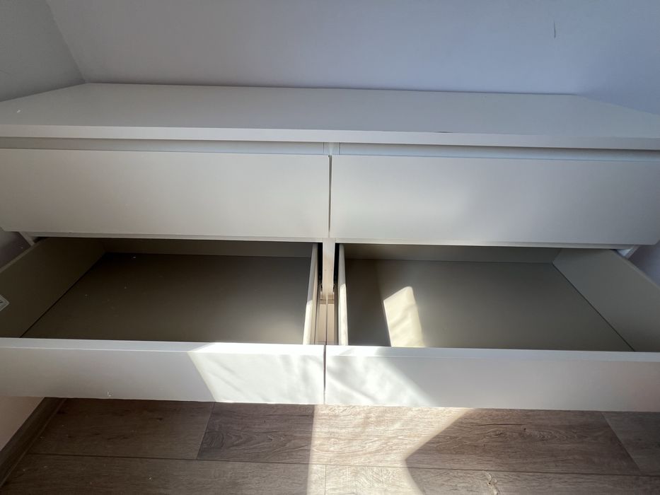 Comodă 6 sertare, alb, 140x50x75 cm
