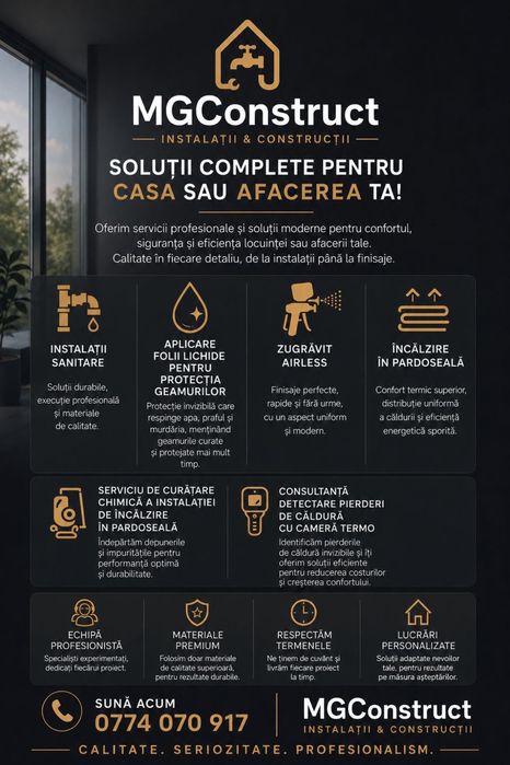 Curatare incalzire in pardoseala, instalatii sanitare, termoscanare, etc