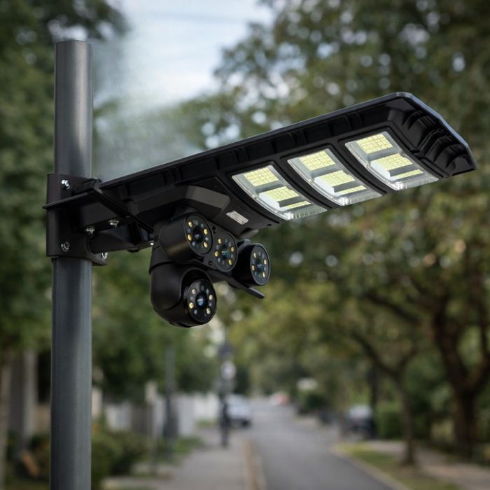 Улична соларна лампа и Smart камера за видеонаблюдение 2 в 1