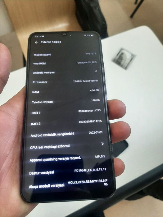 Vivo Y19 4/128 Kar dak yoq