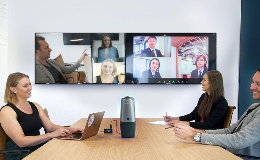 Coolpo AI Huddle Pana 4K 360 градуса камера за видеоконференции с микрофон, високоговорител и изкуствен интелект
