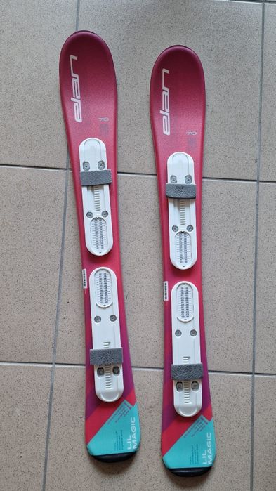 Skiuri copii Elan Lil Magic Jrs, cu legaturi Elan EL 4.5, 70 cm