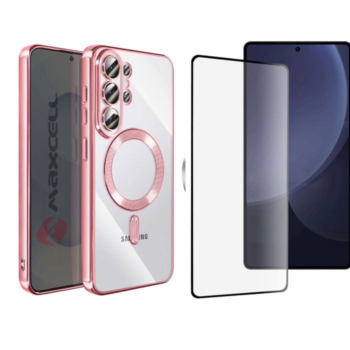 Husa Silicon Magsafe Luxury si Folie Sticla Samsung S26 S25 PLUS ULTRA