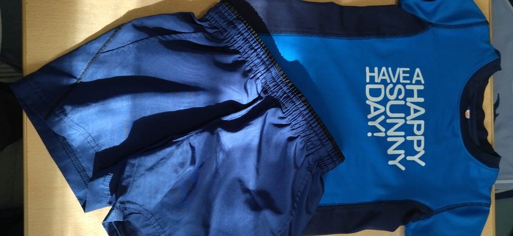 Детски бански тип шорти,плувни шапки блузки с UV защита, различни разм