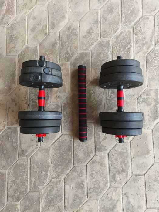 Гантели разборные 20 кг, 2 шт по 10 кг + Штанга