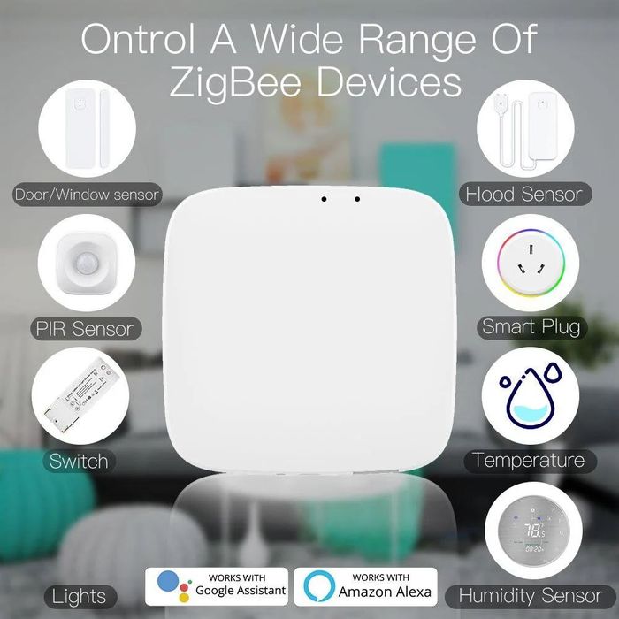 Moes Zigbee Gateway Hub, , съвместим с Alexa и Google