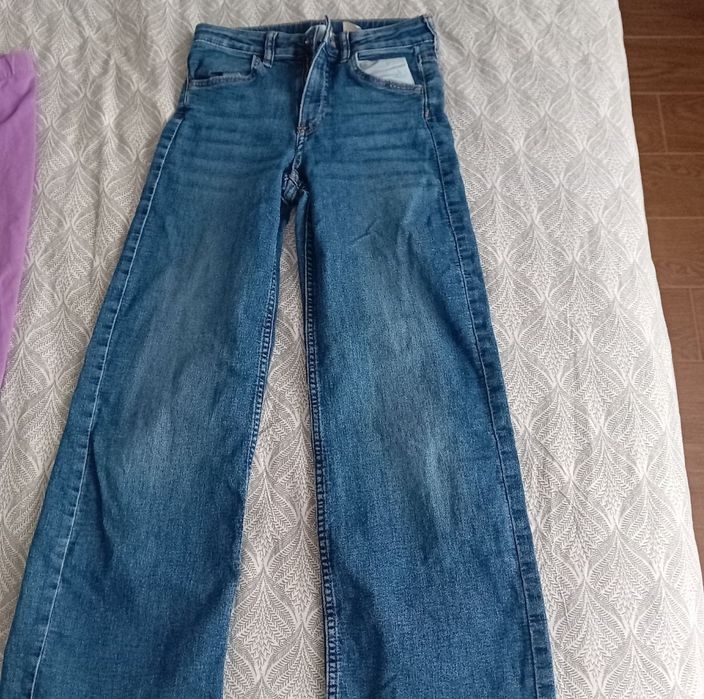 Set lot haine fete fata 140 9 10 ani pantaloni blugi sport