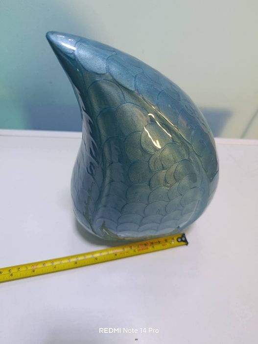 Красиво ръчно изработена висококачествена синя урна