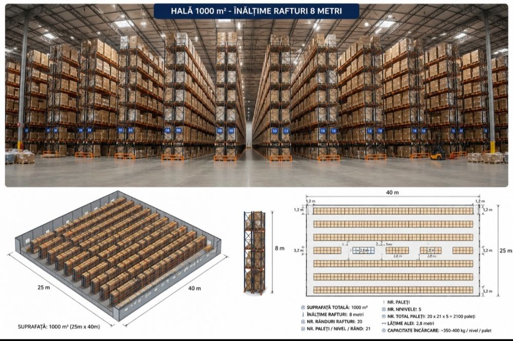 Rafturi industriale la 8 m inalțime producator Dexion