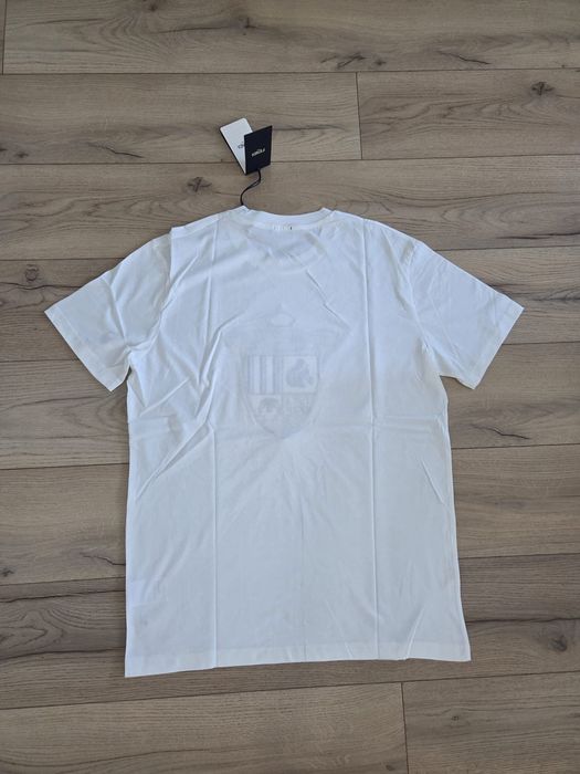 Tricou alb cu logo brodat model Fendi