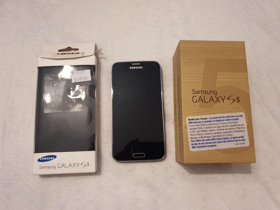 Samsung Galaxy S5 black 16gb + husa flip piele
