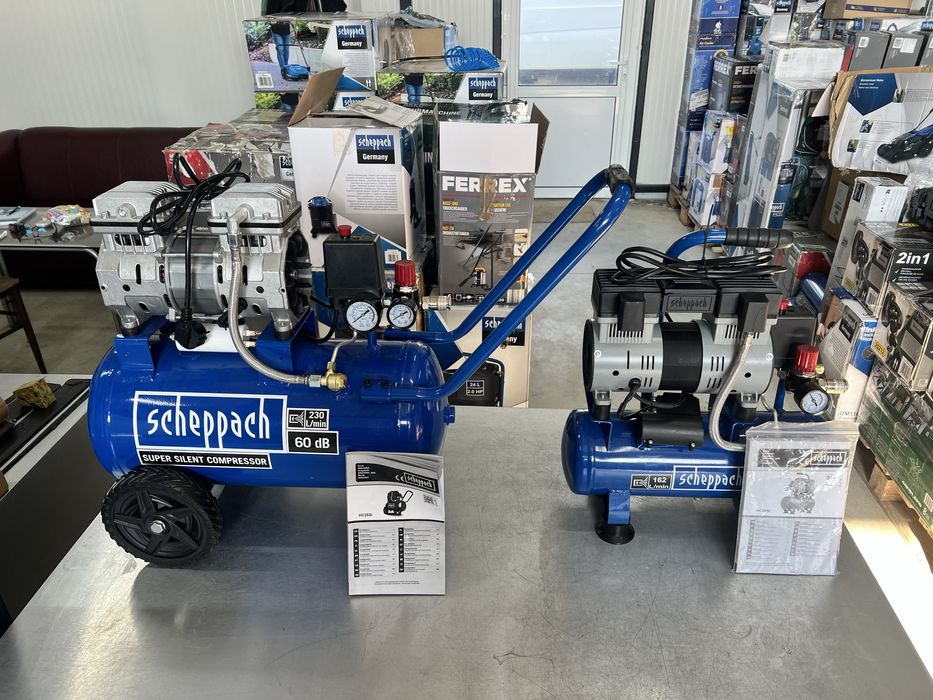 Безшумни и Безмаслени компресори Scheppach HC51Si  HC25Si  HC08Si