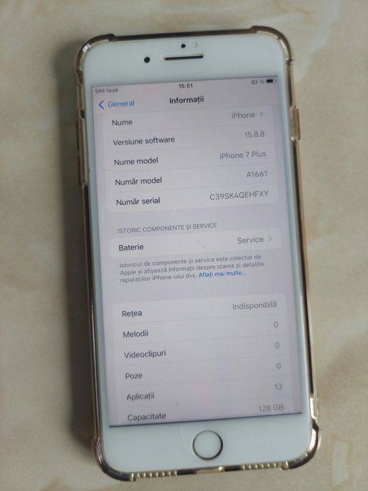[7+] Vând Apple iPhone 7 Plus Gold de 128Gb + husă BONUS //poze reale