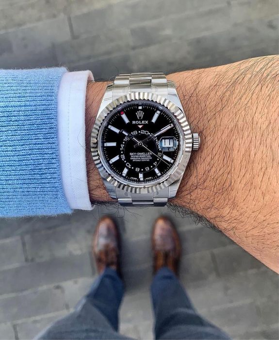 rolex sky - dweller black dial