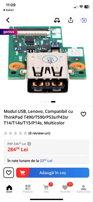 Modul USB Lenovo ThinkPad T490/T590/P53s/P43s/ T14/T14s/T15/P14s