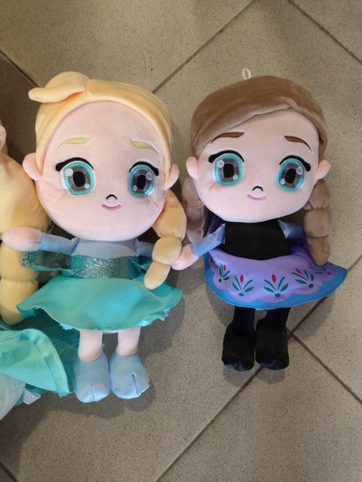 Плюшени играчки  Елза и Анна, Ариел, Снежанка,Рапунзе45см