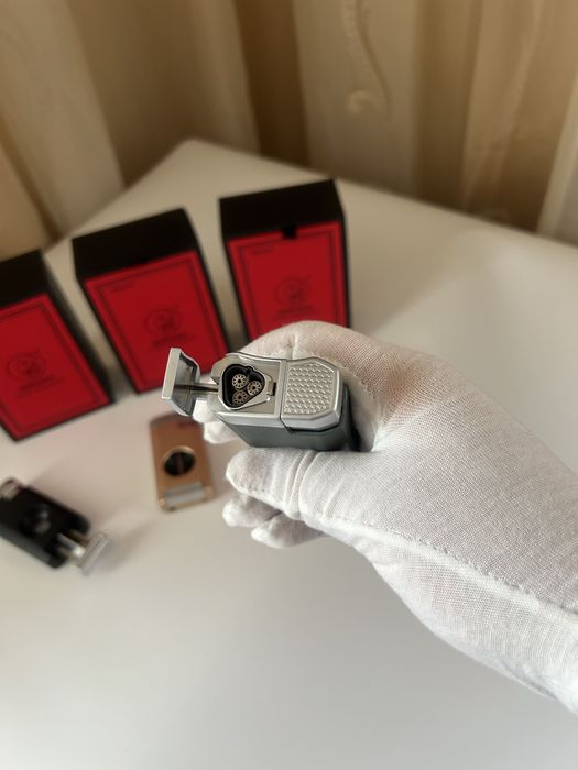 Луксозна запалка за пури Guevara с резачка – 3 цвята, подаръчна кутия