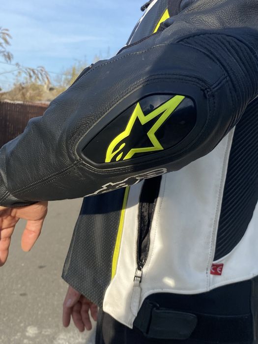 Geaca motociclisti missile tech air compat black white flo yellow