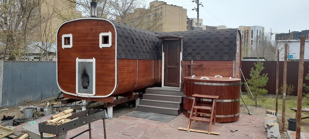 Баня-бочка, купель