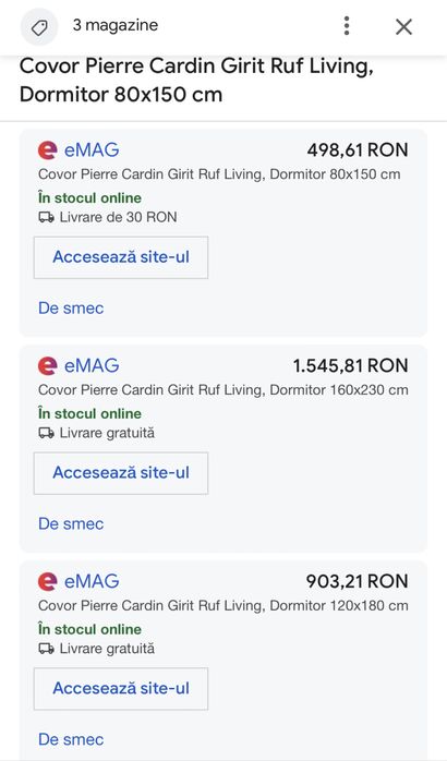 Set 6 Covoare Pierre Cardin Ruf