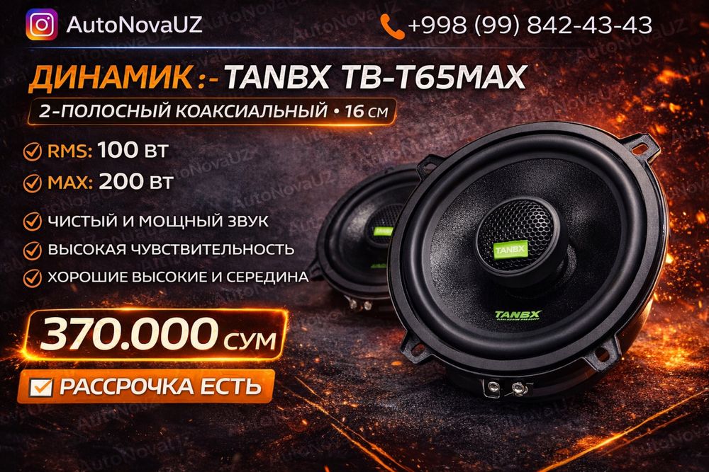 Nasiya | TANBX TB-T65MAX 16см 100Вт коаксиальные динамики Рассрочка