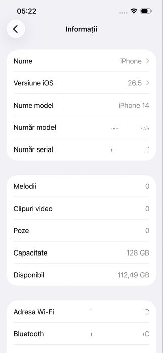 iPhone 14 Purple 128GB - Liber de rețea | Stare impecabilă + Cutie + Cablu