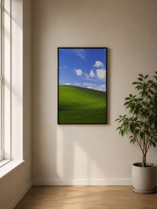 Poster Windows XP 60×90 cm înrămat . Frutiger Aero Green Hills