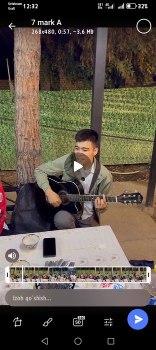 Akustik ekvalayzerli 39 razmerli gitara sotialdi